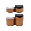 Empty Glossy Gold Skincare Cream Refillable Bottle Hair Wax Pot Plastic Lid Cosmetic Packaging Candy Containers PET Plastic Pots 250ml 200ml 150ml 120ml 100ml