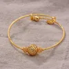 4pcs 24k African Arab Bead Gold Color Kids Bangles Bracelet Children Jewelry Bangles Newborn Baby Bracelets Gifts Q0720