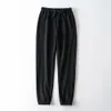 Pantalon de survêtement en coton d'hiver femmes sueur décontracté noir sarouel élastique taille haute joggeurs femme 210521
