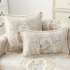 Parça Avrupa jakard yastık kapağı 30x50cm dikdörtgen bej 3d çiçek karesi 55x55cm atma yastık kılıfı koltuk dekoratif yastık/dekoratif