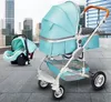 Luxe 3 in 1 kinderwagen Draagbare Hoge Landschap Gouden Zwarte Kinderwagen Vouwen Multifunctionele Pasgeboren Zuigelingswagen