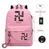 여자 학교 가방 도쿄 개정자 벚꽃 anime bookbag 배낭 USB 충전 십대 소녀 만화 schoolbag mochilas