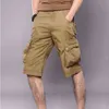 Casual Shorts Mens Jogger Cargo Short Pants Cottton Mens Workout Shorts Straight Knee Length Pantalones Cortos Hombre 29-44 Size G1209