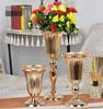 Acrylic Round Table Road Lead Decoration Crystal Shelf Flower Display Stand Metal Vase Iron Plinth Cake Holder For Wedding Holiday Event Party Centerpieces