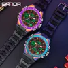 2021 SANDA NUOVI orologi da uomo colorati Sport militare orologio da polso impermeabile orologio al quarzo digitale per uomo orologio Relogio Masculino G1022