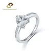 European Petite rings Delicate Sterling Sier Princs Cut Pave Diamond Trendy Engagement Rings