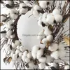 Fournitures de fête de fête Maison Jardin Décoratif Fleurs Couronnes Guirlande Creative Coton À La Main De Noël Suspendus Décor De Noël Drop Delivery 2