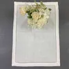 Unisex Handkerchiefs White Linen Hemstitched Placemats Table Cloth For Special Occasions 14"x19"-inch