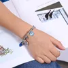 Braccialetto religioso dell'acciaio inossidabile REB002 Formato registrabile blu del braccialetto dell'occhio diabolico della mano islamica turca di Fatima
