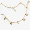 2021 Crystal Custom Name Pendant Gold Zircon Letter Chains Personifiera halsband för kvinnor charm smycken gåva