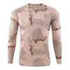 Homens camisetas Camuflagem impressão camiseta para homens mangas compridas O-pescoço fitness tops tees outono outono musculoso treino de muscuro