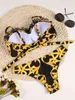 Push Up Bikinis Sexy Kobiety Swimsuit Stroje Kąpielowe Kobiece Koronki Print Thong Brazylijski Bikini Zestaw Biquini Kostium kąpielowy 210621