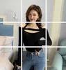 Strapless Autumn T Shrit For Women White Korea Girl Female Bandage Sexy Slim Tops Summer Top Tshirt 82PJ 210603