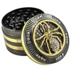 52mm Diamond Herb Grinder Animal Pattern Tobacco Muller Crusher 4 Lager Metallkörare Rökning Tillbehör ZZA3321