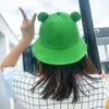 女性ファッションカエルバケツハット夏の女性親子釣り帽子韓国ワイルドかわいい太陽大きな目ワイドブリム帽子delm22