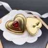 Red Crystal Earring Heart Shape Ear Charm Luxury Gold Plated Ear Stud Women Party Jewelry