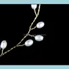 Andra mode aessorier vintage crystal pearl brud pannband med band tiara brud huvudstycke hår smycken kvinnor bröllop hår gwe11669 dr