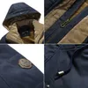 Militaire épaissir polaire hiver veste hommes décontracté à capuche pilote Cargo manteaux chaud haute qualité Parka mâle plusieurs poches Outwear 210603