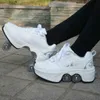 Niños adultos patines zapatos zapatillas de deporte hombres con ruedas de una sola rueda y rodillos de doble rueda patines zapatos de tenis zapatos para caminar 919