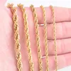 High Quality Gold Plated Rope Chain Stainls Steel Necklace For Women Men Golden Fashion ed Rope Chains Jewelry Gift 2 3 4 5 6 7mm31782390