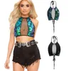 2019 Glitter Mujeres Rhinestone Party Tank Tops Summer Beach Crystal Bustier Crop Top Sexy Diamonds Nightclub Lentejuelas Camiseta Camis X0507