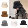 Stingy Brim Hats & Caps Hats, Scarves Gloves Fashion Aessories Bucket Hat Solid Winter Thick Warm Faux Fur Plush Women Wool Fleece Ladies Pa
