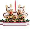 Weihnachten leere Anhänger DIY unvollendete Harz Cartoon Rentier Statue personalisierte Name Weihnachtsbaum hängen Home Ornamente für Familie Wanddekoration