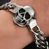 Bracelets de charme dominando a pulseira de aço de titânio Menas Moda Moda Hip Hop Personalidade Estudantes de rua Skull Jóias de pulso masculino