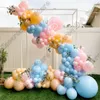 92pcs Macaron Blue Wedding Party Backdrop Baby Shower Arch Welcome Decoration Birthday Boy Golden Balloon Globos Garland Kits 220225