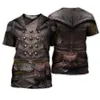 Armure médiévale grecque 3D imprimé t-shirt Harajuku été Chemise à manches courtes Knights street Casual Unisexe T-shirt Tops DW0045 210324