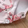 赤ちゃんの女の子ロンパーコットン長袖ピンクの鹿プリントジャンプスーツ生まれた服Pajamas幼児服衣装211101