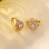 Womens Stud Earrings Crystal Jewelry women's inlaid Gold silver plated