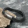 Link, Chain Classic Mens Retro Stainless Steel Magnetic Clasp Bracelet Fashion Silver Color Trend Party Jewelry Gift