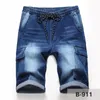 Herren Jeans Shorts Motorrad Biker Jeans Rock Revival Short Hosen Skinny Slim Ripped Loch Herren -Denim