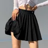 Kvinnor hög midja pläterad kjol söt söt tjej dans mini kjol cosplay svart vit kjol kvinnlig mini kjolar kort affär 210708