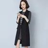 Women's Spring Autumn Mid-length Waistcoat Jacket Large Size Office Lady Black Long Vest Outwear Work Office Coat Women 210910