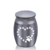 Urna colgante de cremación Metal aleación de aluminio tarros para recordar cenizas humanas/mascotas Memorial Love Dog Paw 5 colores disponibles