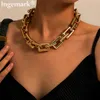 Haute qualité Punk serrure chaîne collier femmes déclaration Hip Hop torsadé gros lien épais colliers gothique bijoux Steampunk hommes