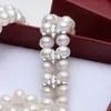 Real Natural Fresh Acqua dolce Long Pearl Choker Neckace Chain Jewellery for Women Gift Catine218V