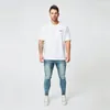 Homens camisetas Impressão elegante tops fitness mens algodão t camisa de manga curta músculos corredores musculação masculino ginásio roupas soltas tee