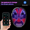 Programmerbar Lysande Mask LED Face Transforming Mask LED Masker med Bluetooth Control för kostymer Cosplay Party Masquerade Toy 211216