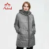 Veste d'hiver Astrid femmes col en fourrure faux hauts mode parkas grande taille manteau femme parka coupe-vent à capuche AT-10057 211008