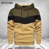 Mężczyźni Bluzy Bluzy Patchwork Jesień Casual Hoodie Męskie Grube Hip Hop Streetwear Odzież Pullover 211014