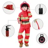 Halloween Cosplay dzieci strażak jednolite dzieci Sam strażak do odgrywania ról odzież robocza garnitur chłopiec dziewczyna wydajność stroje imprezowe Q0910