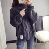 Cotton Sweater Women Spring Autumn Solid Knitted Pullover Casual Turtleneck Thick Female Knit Tops 210427