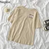 Neploe Fruit Pattern Basic T Shirts Women Fashion O Neck Short Sleeve Students Tops Summer Loose Casual Cotton Ladies Tees 210423
