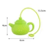 Herramientas creativas Forma de tetera Infusor de té de silicona Filtro colador con mango Seguro Hojas sueltas Bolsas de té reutilizables Difusor Teaware A6366330
