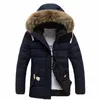 Herenjacks winter dikke warme katoenen capuchon plus size jas voor heren faux bont kraag rits rits met lange mouwen overjas chaquetas hombre m-3xl