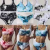 2021 Nuova stampa Sport Bandeau Push up Bikini Marmo sexy Costume da bagno donna Vita alta Costumi da bagno Donna Costume da bagno Beach wearX0523