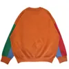 Harajuku BF Luźne Miękkie Zimowe Design Kobiety Sweter Swetry Z Długim Rękawem Cartoon Psy Kolor Blok Wysokiej Jakości Knitwear Topy 210922